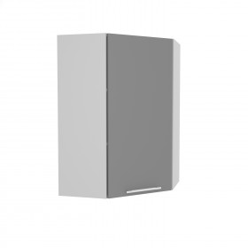 Квадро ВПУ 600 шкаф верхний угловой высокий (Белый софт/корпус Серый) в Нерюнгри - neryungri.katalogmebeli.com | фото