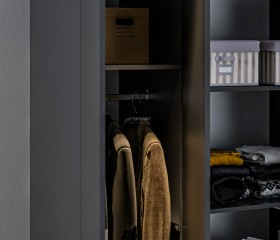 Леон СБ-3364/1 Шкаф 4 дверный с ящиками Диамант серый в Нерюнгри - neryungri.katalogmebeli.com | фото 2