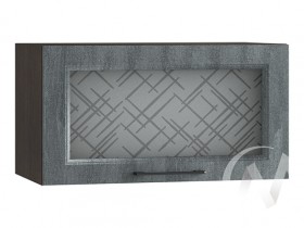 Либерти Шкаф верхний горизонтальный со стеклом ШВГС 609 (Холст грей/корпус венге) в Нерюнгри - neryungri.katalogmebeli.com | фото