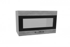 Лофт ПГСФ 600 шкаф верхний горизонтальный со стеклом и фотопечатью (Дуб майский/корпус Серый) в Нерюнгри - neryungri.katalogmebeli.com | фото