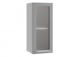 Лофт ПС 300 шкаф верхний со стеклом (Штукатурка белая/корпус Серый) в Нерюнгри - neryungri.katalogmebeli.com | фото