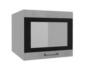 Лофт ВПГСФ 500 шкаф верхний горизонтальный со стеклом высокий с фотопечатью (Бетон светлый/корпус Серый) в Нерюнгри - neryungri.katalogmebeli.com | фото