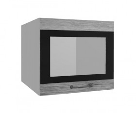 Лофт ВПГСФ 500 шкаф верхний горизонтальный со стеклом высокий с фотопечатью (Дуб майский/корпус Серый) в Нерюнгри - neryungri.katalogmebeli.com | фото