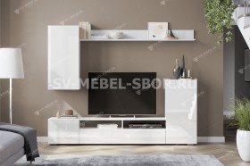 Мебель для гостиной МГС 4 (Белый/Белый глянец) в Нерюнгри - neryungri.katalogmebeli.com | фото
