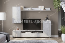 Мебель для гостиной МГС 4 (Белый/Цемент светлый) в Нерюнгри - neryungri.katalogmebeli.com | фото