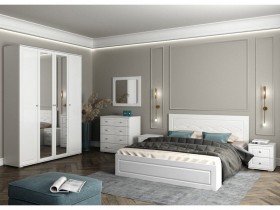 Модульная спальня Барселона (Белый/Белый глянец) в Нерюнгри - neryungri.katalogmebeli.com | фото