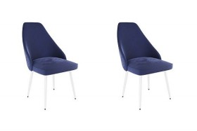 Набор стульев Милан 2 шт (синий велюр/белый) в Нерюнгри - neryungri.katalogmebeli.com | фото
