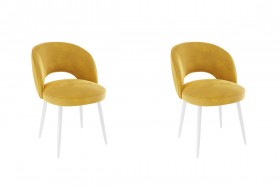 Набор стульев Моли 2 шт (жёлтый велюр/белый) в Нерюнгри - neryungri.katalogmebeli.com | фото