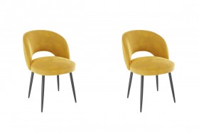 Набор стульев Моли 2 шт (жёлтый велюр/черный) в Нерюнгри - neryungri.katalogmebeli.com | фото