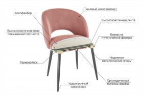 Набор стульев Моли 2 шт (серый велюр/черный) в Нерюнгри - neryungri.katalogmebeli.com | фото 3
