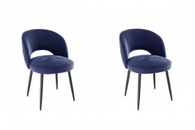 Набор стульев Моли 2 шт (синий велюр/черный) в Нерюнгри - neryungri.katalogmebeli.com | фото