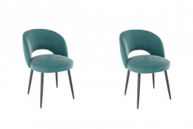 Набор стульев Моли 2 шт (зеленый велюр/черный) в Нерюнгри - neryungri.katalogmebeli.com | фото 1