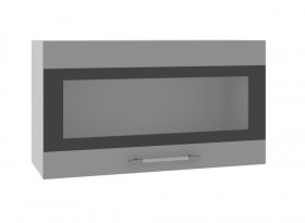 Олива ВПГСФ 800 Шкаф верхний горизонтальный со стеклом с фотопечатью высокий (Снег глянец/корпус Серый) в Нерюнгри - neryungri.katalogmebeli.com | фото