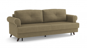 Оливер / диван - кровать 3-х местн. (еврокнижка) (велюр велутто коричневый 23 в Нерюнгри - neryungri.katalogmebeli.com | фото 1