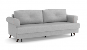 Оливер / диван - кровать 3-х местн. (еврокнижка) (велюр велутто серебряный 52 в Нерюнгри - neryungri.katalogmebeli.com | фото 1