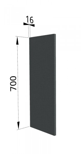 Панель торцевая П Квадро (для шкафа верхнего) Железо в Нерюнгри - neryungri.katalogmebeli.com | фото