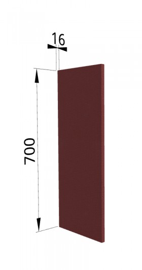 Панель торцевая П Квадро (для шкафа верхнего) Красная кожа в Нерюнгри - neryungri.katalogmebeli.com | фото