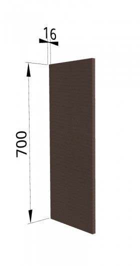 Панель торцевая П Квадро (для шкафа верхнего) Шоколад кожа в Нерюнгри - neryungri.katalogmebeli.com | фото