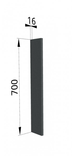 Панель торцевая ПТ 400 Квадро (для шкафа торцевого верхнего) Железо в Нерюнгри - neryungri.katalogmebeli.com | фото