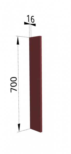 Панель торцевая ПТ 400 Квадро (для шкафа торцевого верхнего) Красная кожа в Нерюнгри - neryungri.katalogmebeli.com | фото