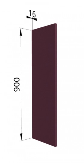 Панель торцевая ВП Квадро (для шкафа верхнего высокого) Красная кожа в Нерюнгри - neryungri.katalogmebeli.com | фото