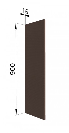 Панель торцевая ВП Квадро (для шкафа верхнего высокого) Шоколад кожа в Нерюнгри - neryungri.katalogmebeli.com | фото