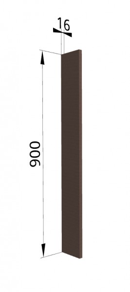 Панель торцевая ВПТ 400 Квадро (для шкафа торцевого верхнего) Шоколад кожа в Нерюнгри - neryungri.katalogmebeli.com | фото