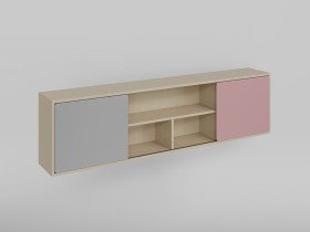 Полка между шкафами 1660 Грэйси (Розовый/Серый/корпус Клен) в Нерюнгри - neryungri.katalogmebeli.com | фото 1