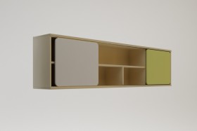 Полка между шкафами 1660 Эппл (Зеленый/Белый/корпус Клен) в Нерюнгри - neryungri.katalogmebeli.com | фото 2