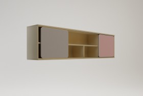 Полка между шкафами 1660 Грэйси (Розовый/Серый/корпус Клен) в Нерюнгри - neryungri.katalogmebeli.com | фото 2