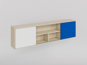 Полка между шкафами 1660 Скай люкс (Синий/Белый/корпус Клен) в Нерюнгри - neryungri.katalogmebeli.com | фото 1