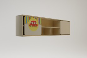 Полка между шкафами 1960 Клаксон (Бежевый/корпус Клен) в Нерюнгри - neryungri.katalogmebeli.com | фото