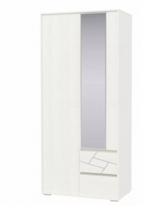 Шкаф 2-х дверный с ящиками Аделина 1000 Рамух белый в Нерюнгри - neryungri.katalogmebeli.com | фото
