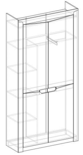 Шкаф 2-х створчатый комбинированный Хилтон (Дуб юкон/Гранж) в Нерюнгри - neryungri.katalogmebeli.com | фото 2
