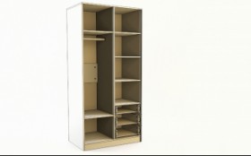 Шкаф 2-х створчатый с ящиками Флёр (Белый/корпус Клен) в Нерюнгри - neryungri.katalogmebeli.com | фото 2