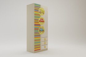 Шкаф 2-х створчатый с ящиками Клаксон (Бежевый/корпус Клен) в Нерюнгри - neryungri.katalogmebeli.com | фото