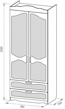 Шкаф 2-х створчатый с ящиками серии Иллюзия 31 Светло-сиреневый в Нерюнгри - neryungri.katalogmebeli.com | фото 2