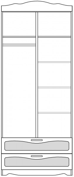 Шкаф 2-х створчатый с ящиками серии Иллюзия 31 Светло-сиреневый в Нерюнгри - neryungri.katalogmebeli.com | фото 4