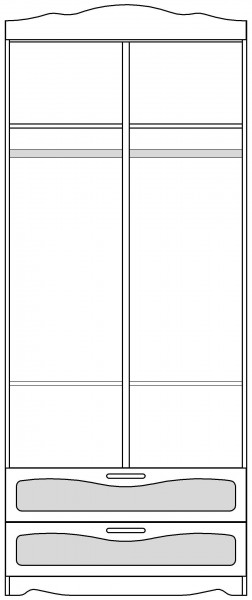 Шкаф 2-х створчатый с ящиками серии Иллюзия 67 Светло-фиолетовый в Нерюнгри - neryungri.katalogmebeli.com | фото 5