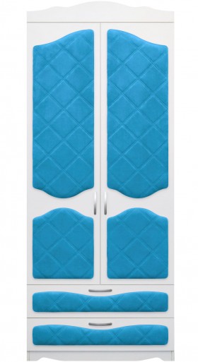 Шкаф 2-х створчатый с ящиками серии Иллюзия 84 Ярко-голубой в Нерюнгри - neryungri.katalogmebeli.com | фото 1