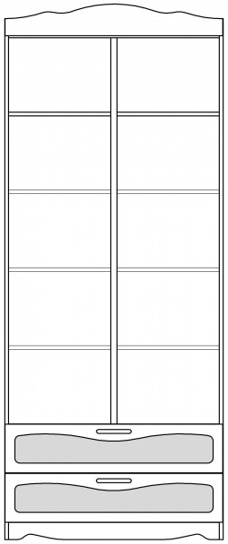 Шкаф 2-х створчатый с ящиками серии Иллюзия 99 Серый в Нерюнгри - neryungri.katalogmebeli.com | фото 3