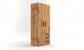 Шкаф 2-х створчатый с ящиками Шервуд (Дуб Вотан) в Нерюнгри - neryungri.katalogmebeli.com | фото