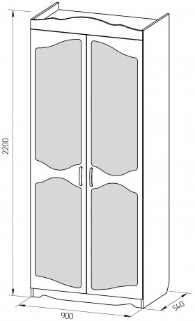Шкаф 2-х створчатый серии Иллюзия 71 Бордовый в Нерюнгри - neryungri.katalogmebeli.com | фото 2