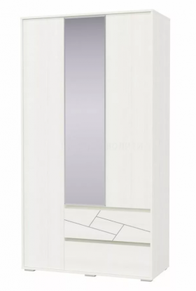 Шкаф 3-х дверный с ящиками Аделина 1200 Рамух белый в Нерюнгри - neryungri.katalogmebeli.com | фото 1