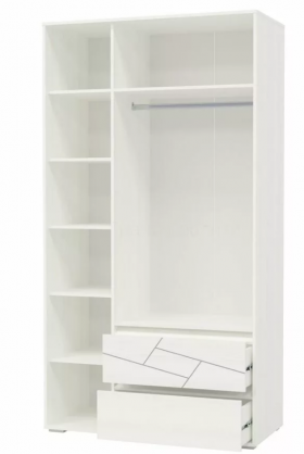 Шкаф 3-х дверный с ящиками Аделина 1200 Рамух белый в Нерюнгри - neryungri.katalogmebeli.com | фото 3