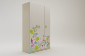 Шкаф 3-х створчатый с ящиками Флёр (Белый/корпус Клен) в Нерюнгри - neryungri.katalogmebeli.com | фото