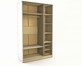 Шкаф 3-х створчатый с ящиками Грэйси (Розовый/Серый/корпус Клен) в Нерюнгри - neryungri.katalogmebeli.com | фото 3