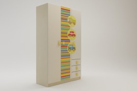 Шкаф 3-х створчатый с ящиками Клаксон (Бежевый/корпус Клен) в Нерюнгри - neryungri.katalogmebeli.com | фото