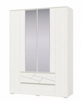 Шкаф 4-х дверный с ящиками Аделина 1600 Рамух белый в Нерюнгри - neryungri.katalogmebeli.com | фото 1