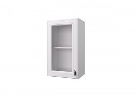 Шкаф 40 с витриной Ева (Белый Софт/Белый) в Нерюнгри - neryungri.katalogmebeli.com | фото